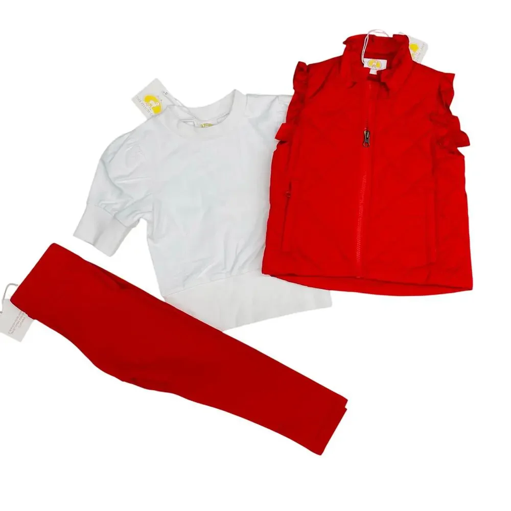 NWT Yellow Lamb Size 7 3-Pc Vest Set